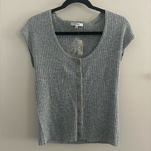 Madewell Button Ribbed Blouse